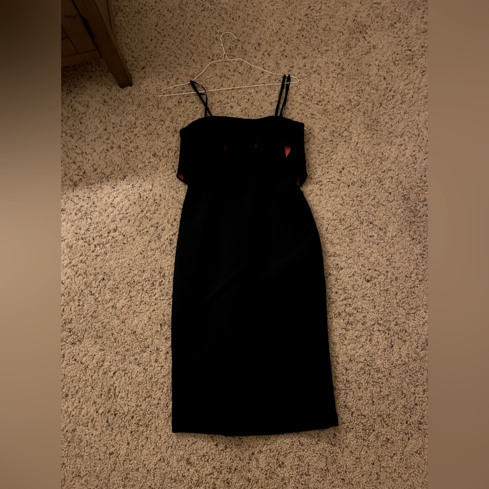 Strapless navy BCBG dress
